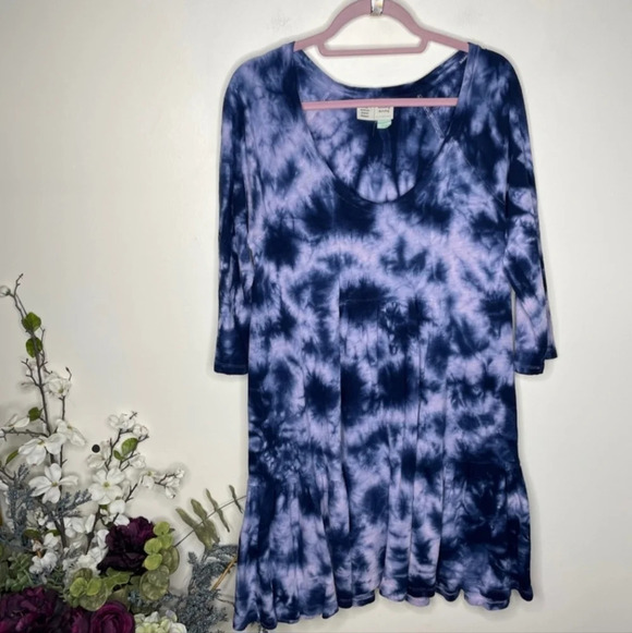 Anthropologie Saturday Sunday Pollie Tiered Tie Dye Mini Dress, Large - Picture 4 of 7